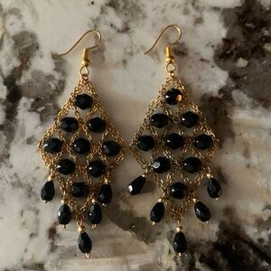 Vintage Gold Plated Stainless Steel Handmade Chandelier Earrings